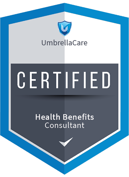 Umbrella Care certified health benefits consultant badge