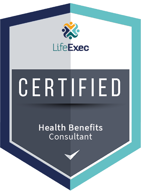 Life exec certified health benefits consultant badge